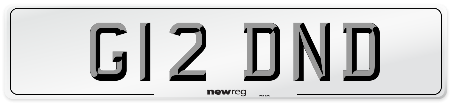 G12 DND Number Plate from New Reg